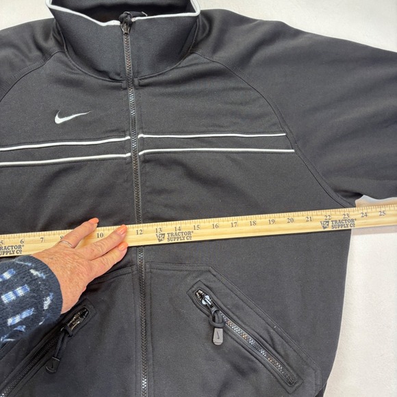 Nike Team Apparel Track Jacket Full Zip Black White Stripes Women's Medium - Picture 5 of 9